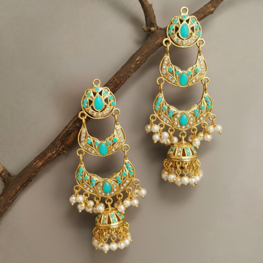 The Jadau Turquoise Chandbalis