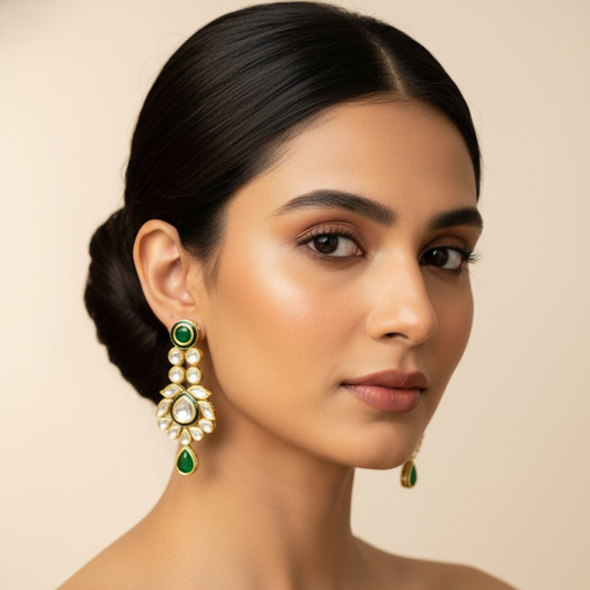 The Emerald Kundan Drops