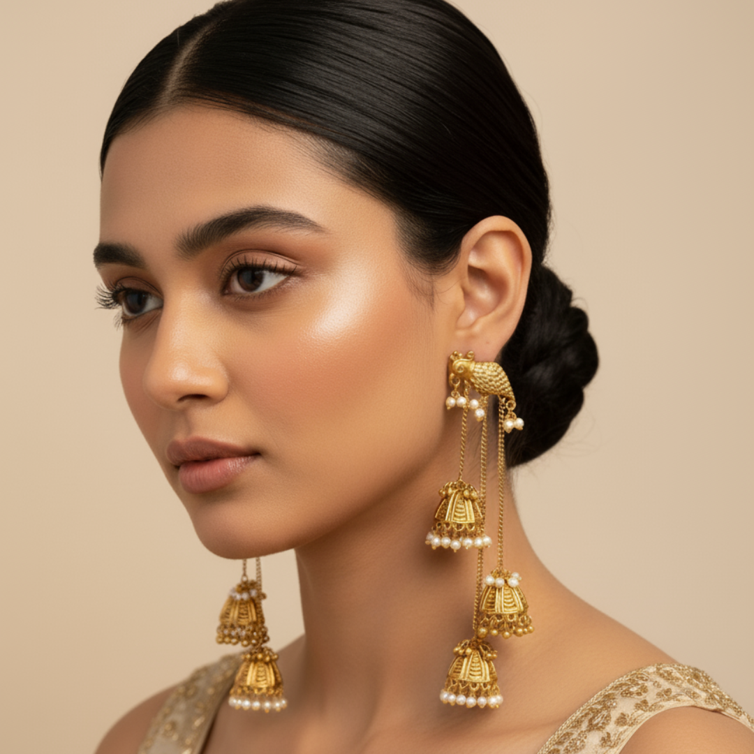 Golden Bird Tassel Earrings