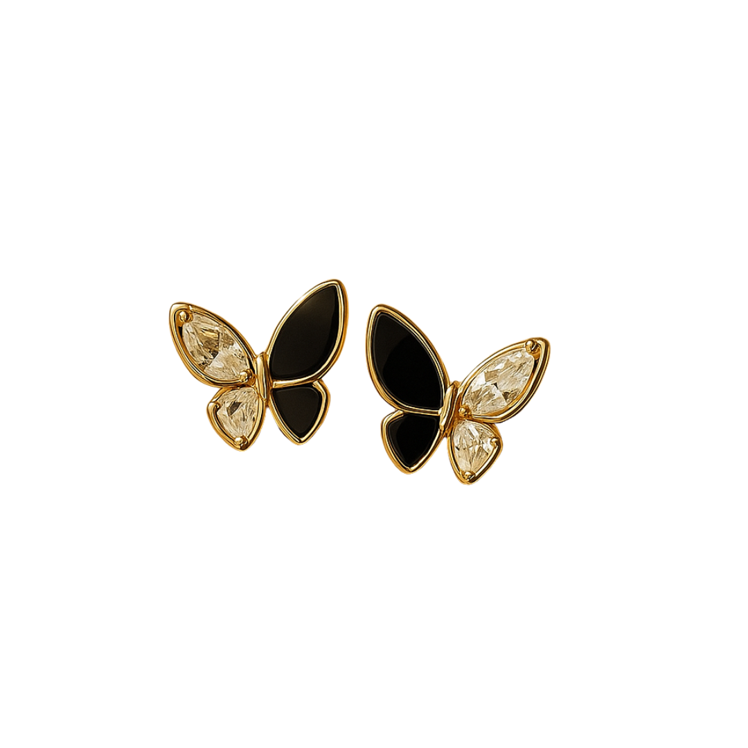 The Noir Papillon Studs