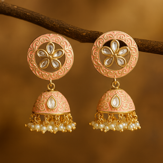 The Blossom Pearl Jhumkas