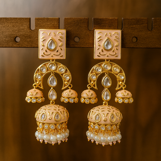 The Blush Royale Chandbali Jhumkas