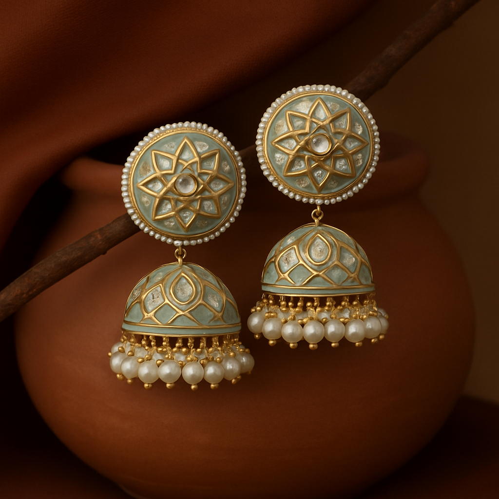 The Azure Noor Jhumkas