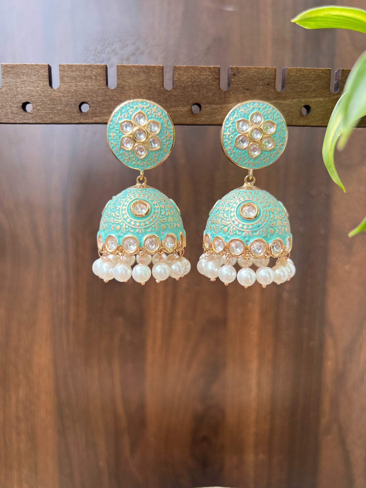 The Turquoise Blossom Jhumkas