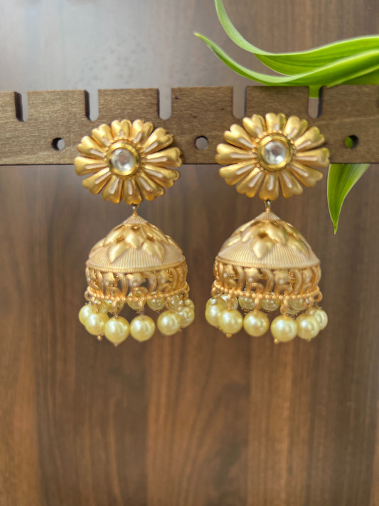 The Golden Blossom Jhumkas
