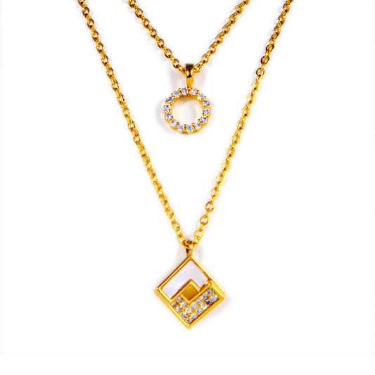 The Lumen Cube Necklace-Gold