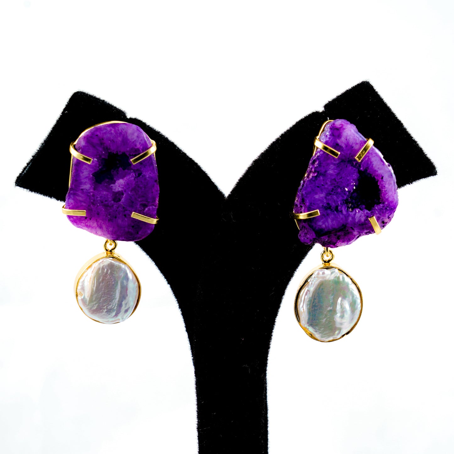 The Gemdrop Radiance Earrings - Purple
