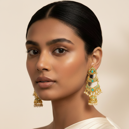 The Jadau Turquoise Chandbalis