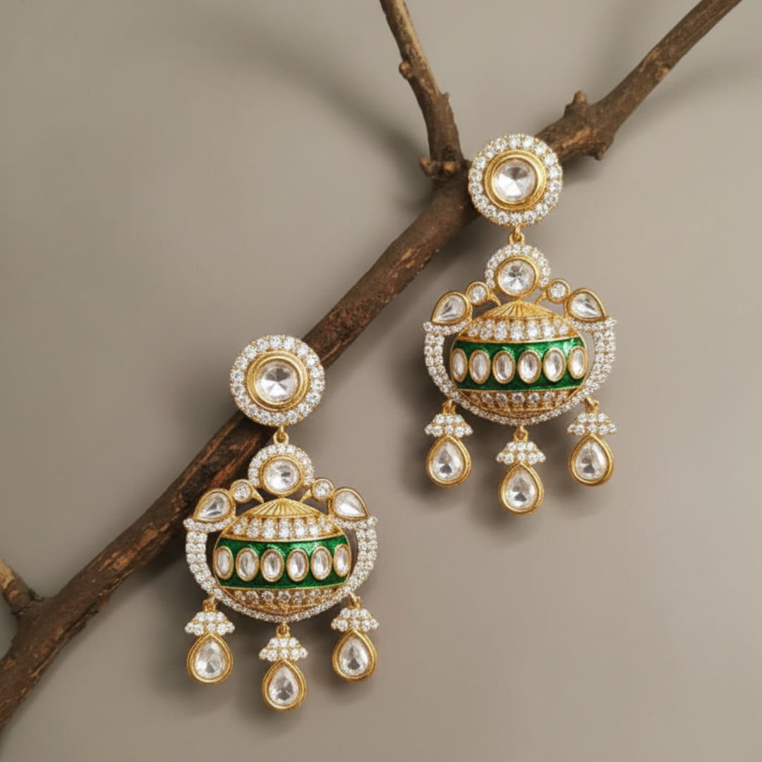 The Regal Dome Kundan Earrings