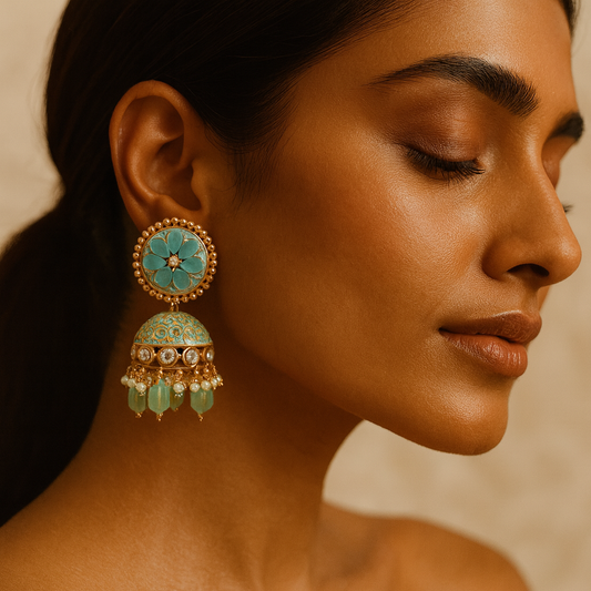 The Mint Bloom Jhumkas