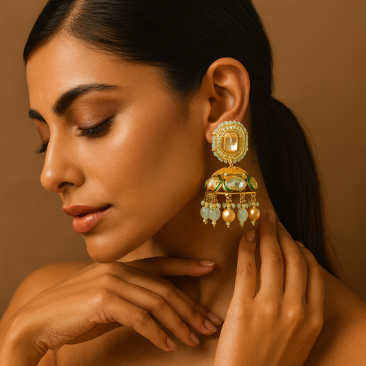 The Meadow Mint Jhumkas