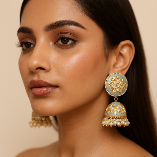The Azure Noor Jhumkas