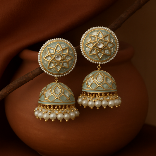 The Azure Noor Jhumkas