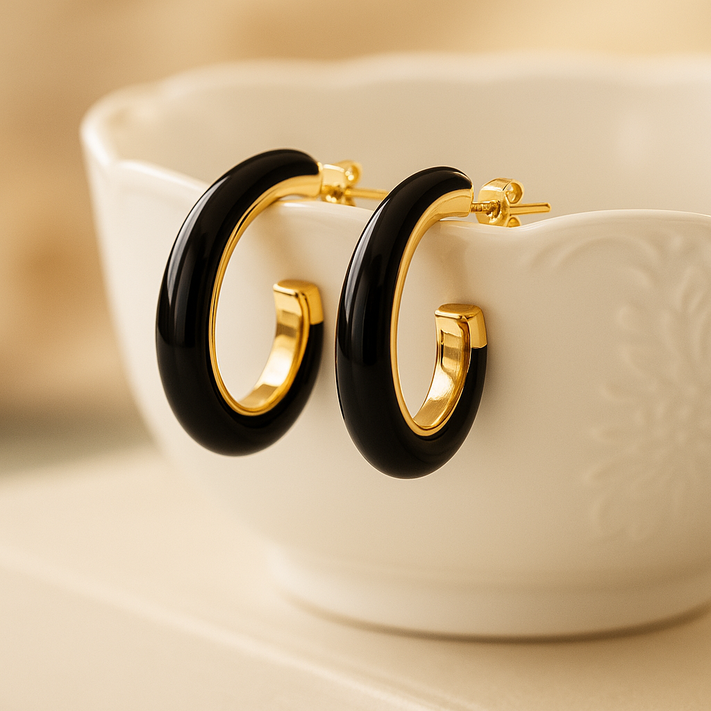 The Bloom Loop Earrings – Black Edition