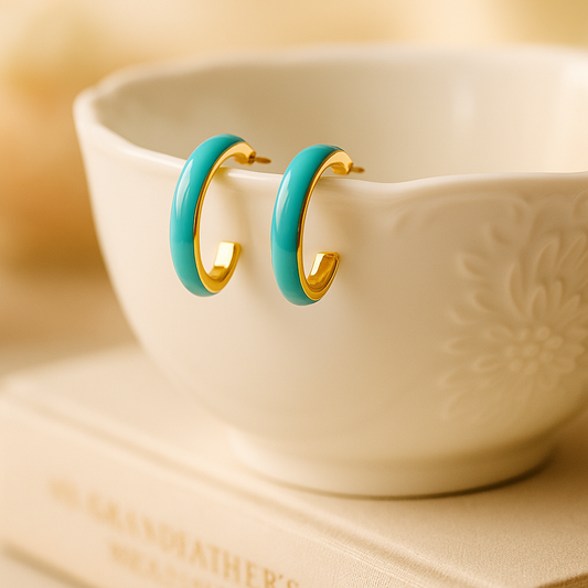 The Bloom Loop Earrings – Aqua Edition