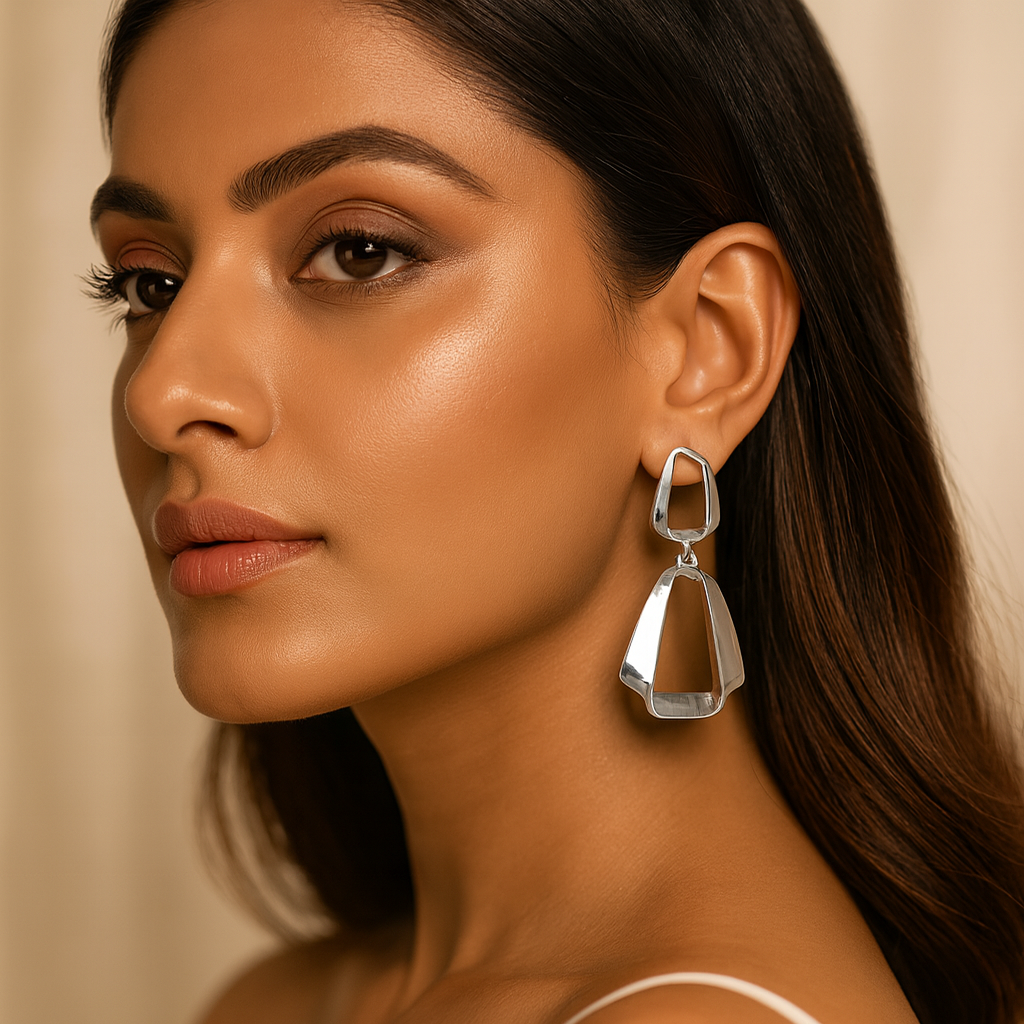 The Nova Frame Earrings - Silver Edition