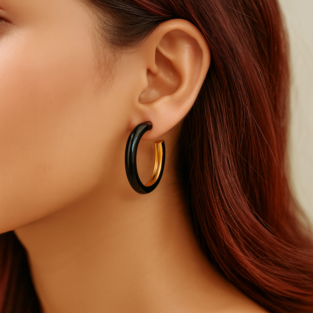 The Bloom Loop Earrings – Black Edition