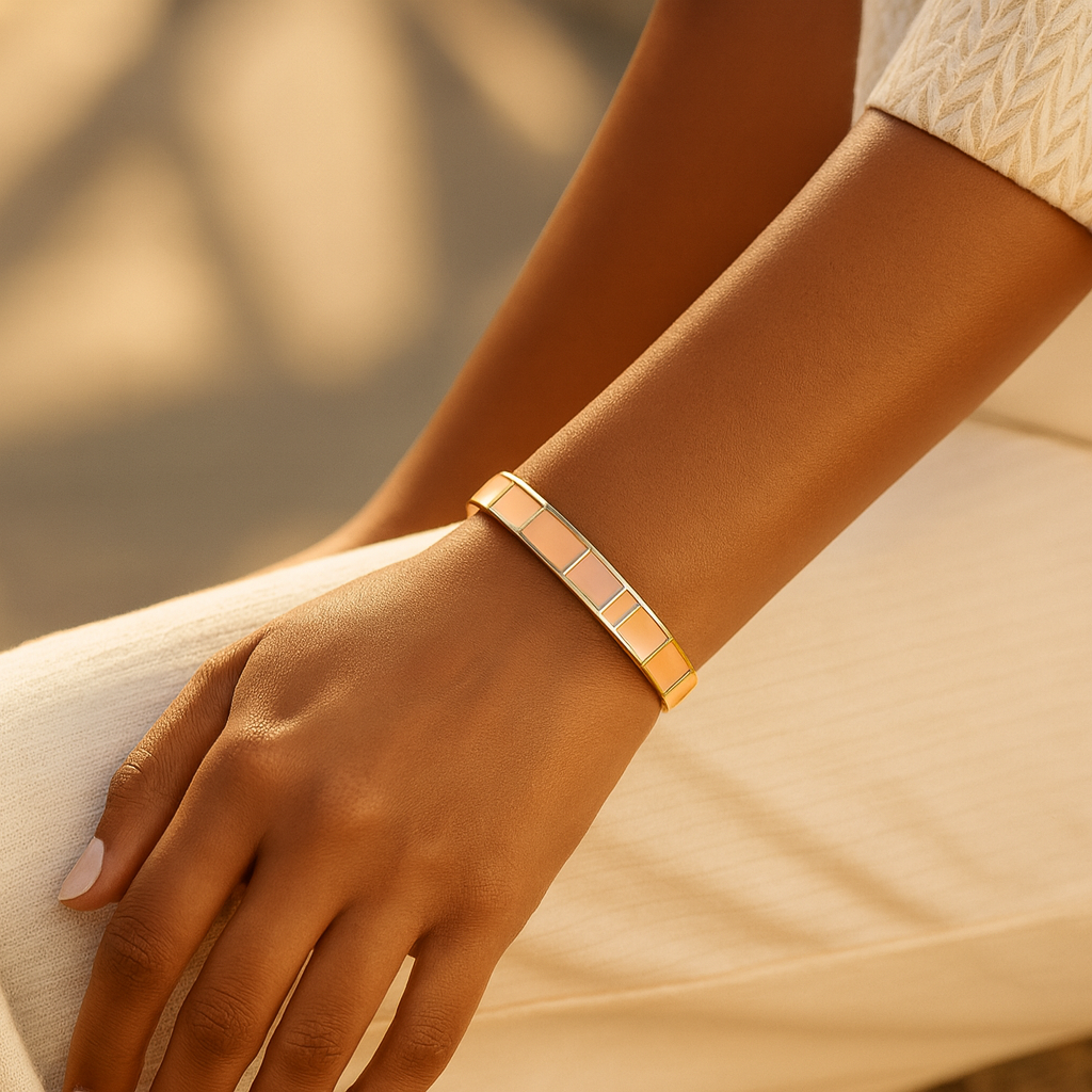 The City Tile Bangle-Ivory Cream – Anaagha