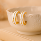 Chic White Enamel Hoop Earrings