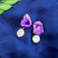 The Gemdrop Radiance Earrings - Purple
