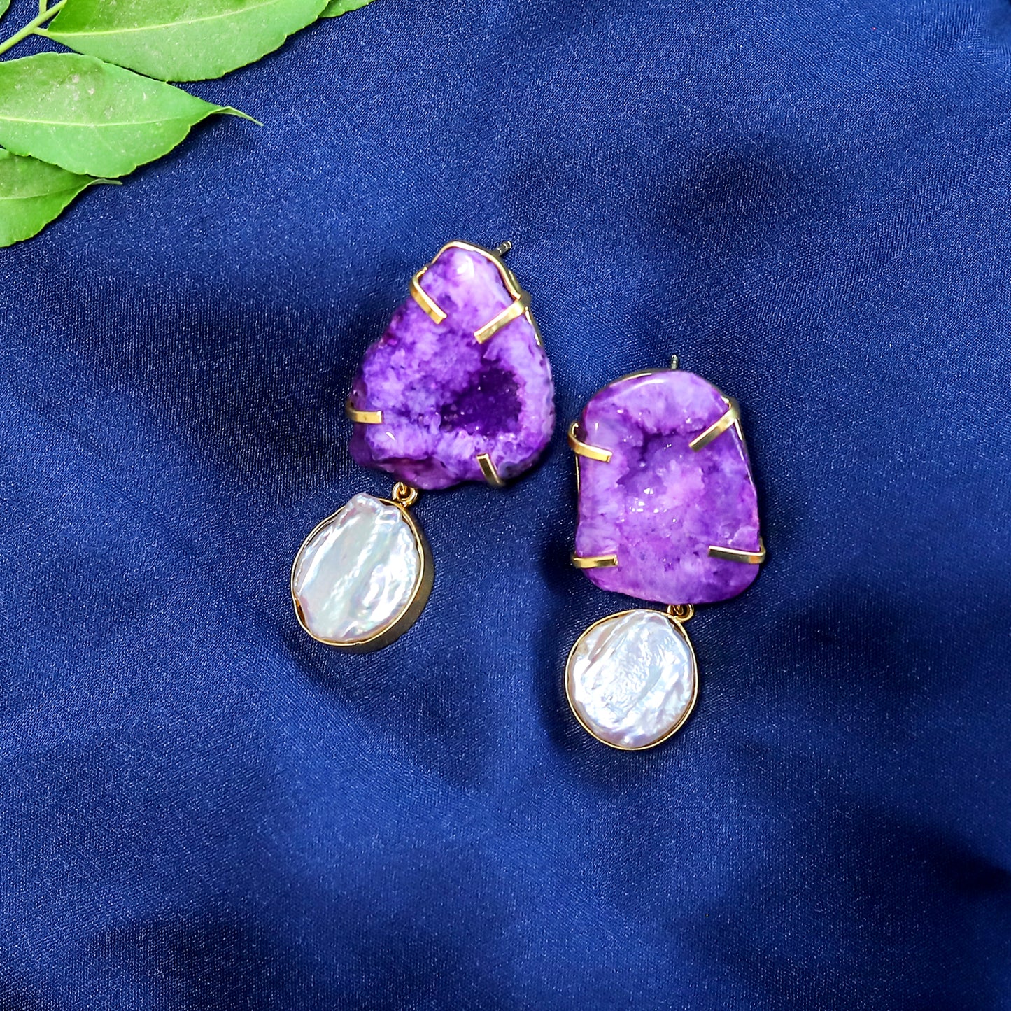 The Gemdrop Radiance Earrings - Purple
