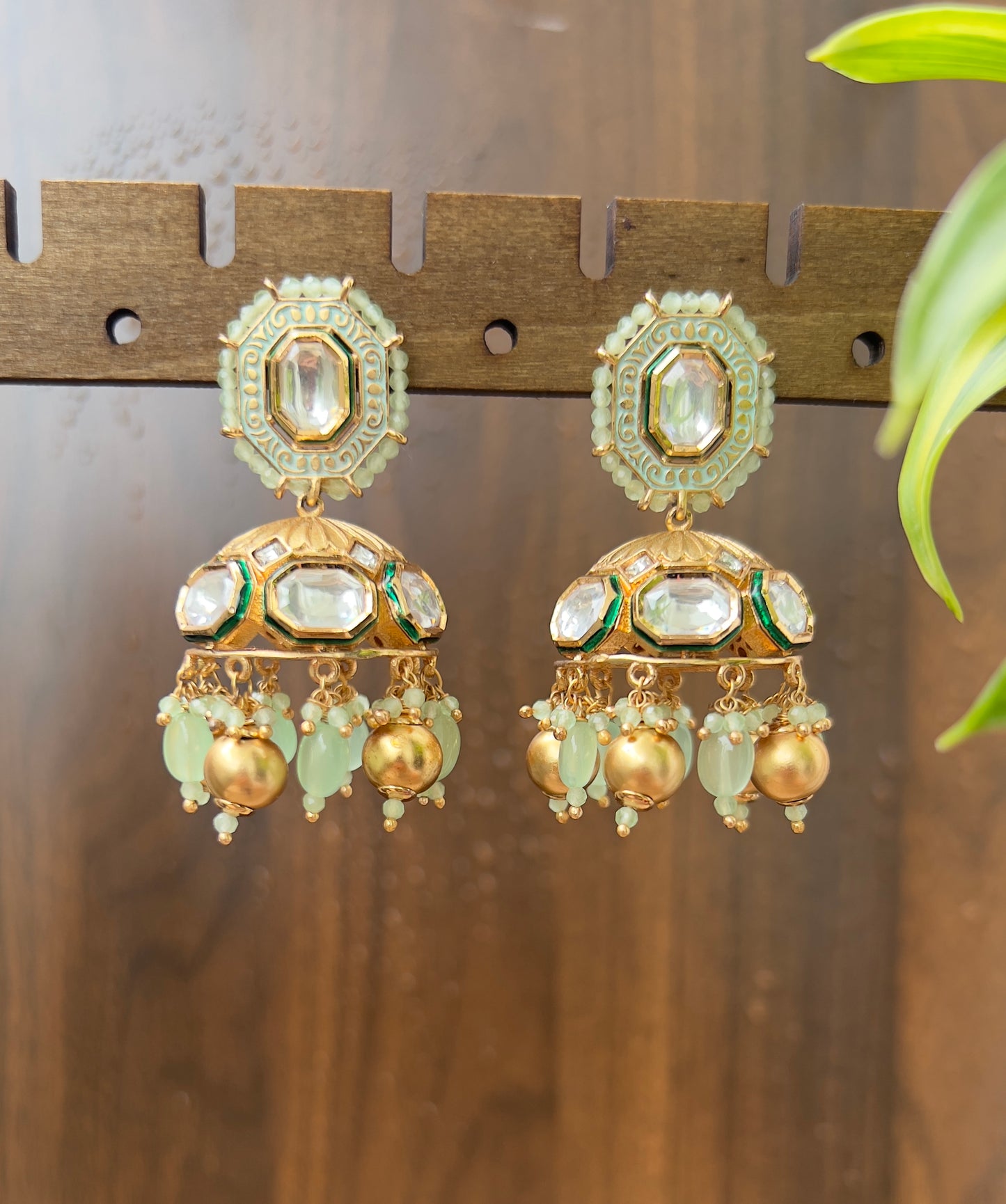 The Meadow Mint Jhumkas