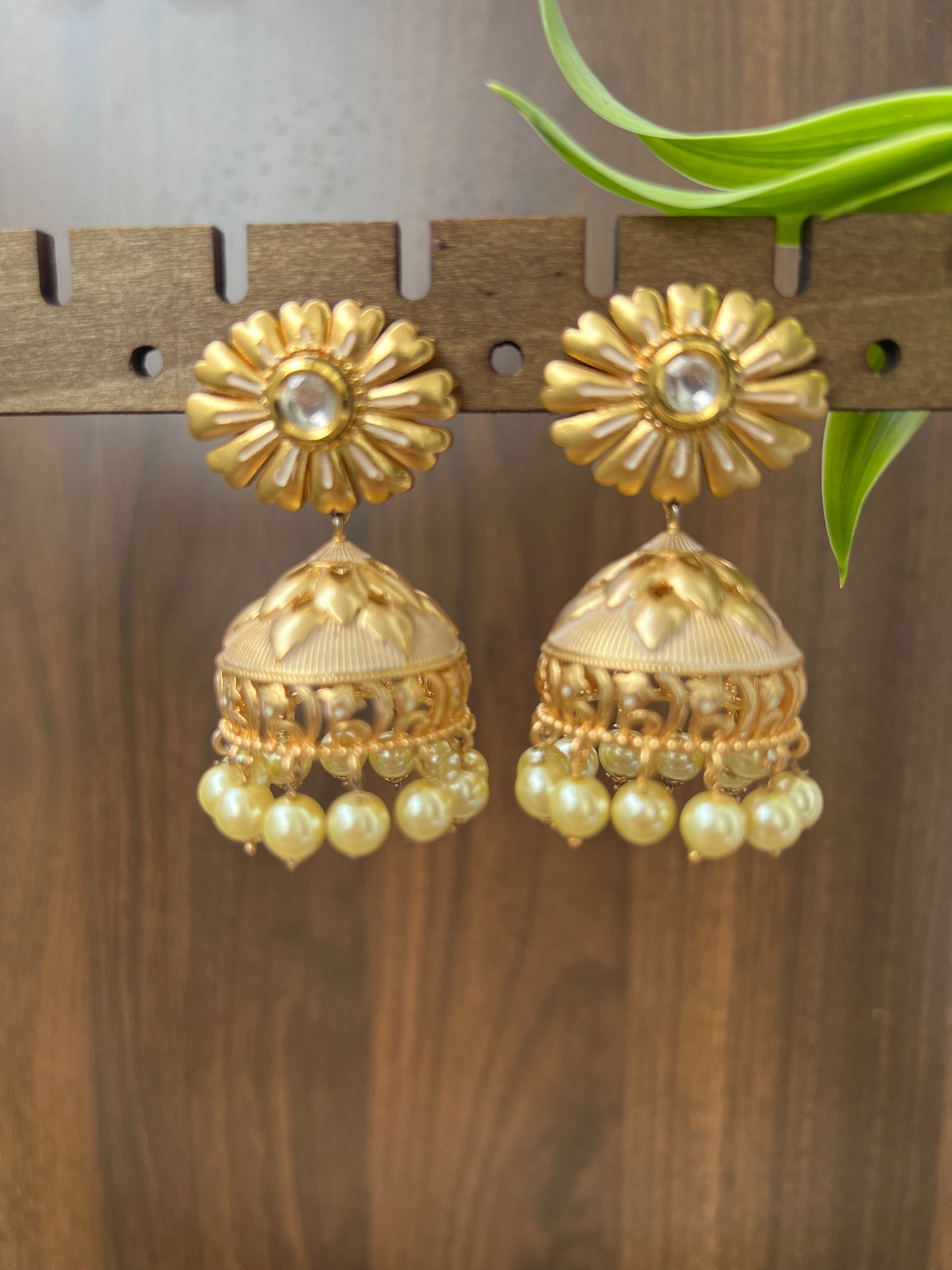 The Golden Blossom Jhumkas