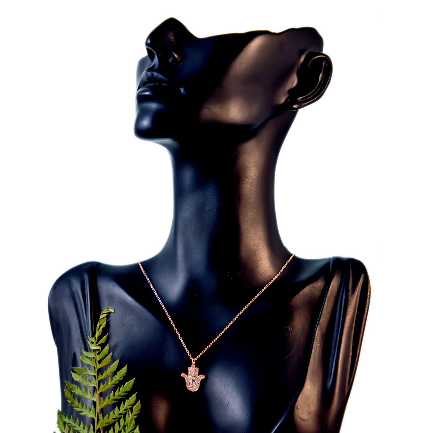 The Guardian Palm Necklace-Rose Gold