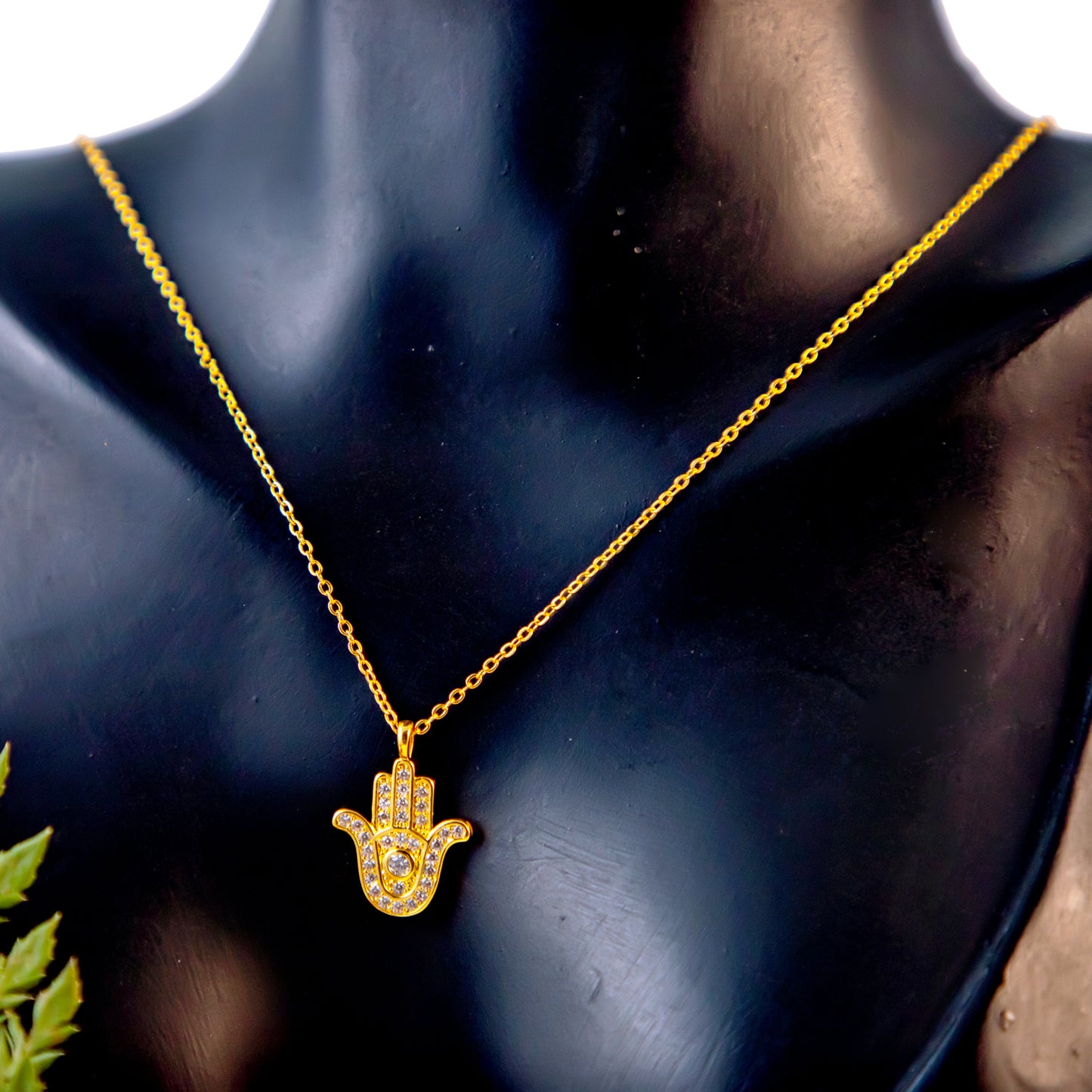 The Guardian Palm Necklace-Gold