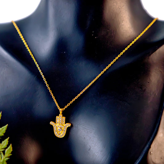 The Guardian Palm Necklace-Gold