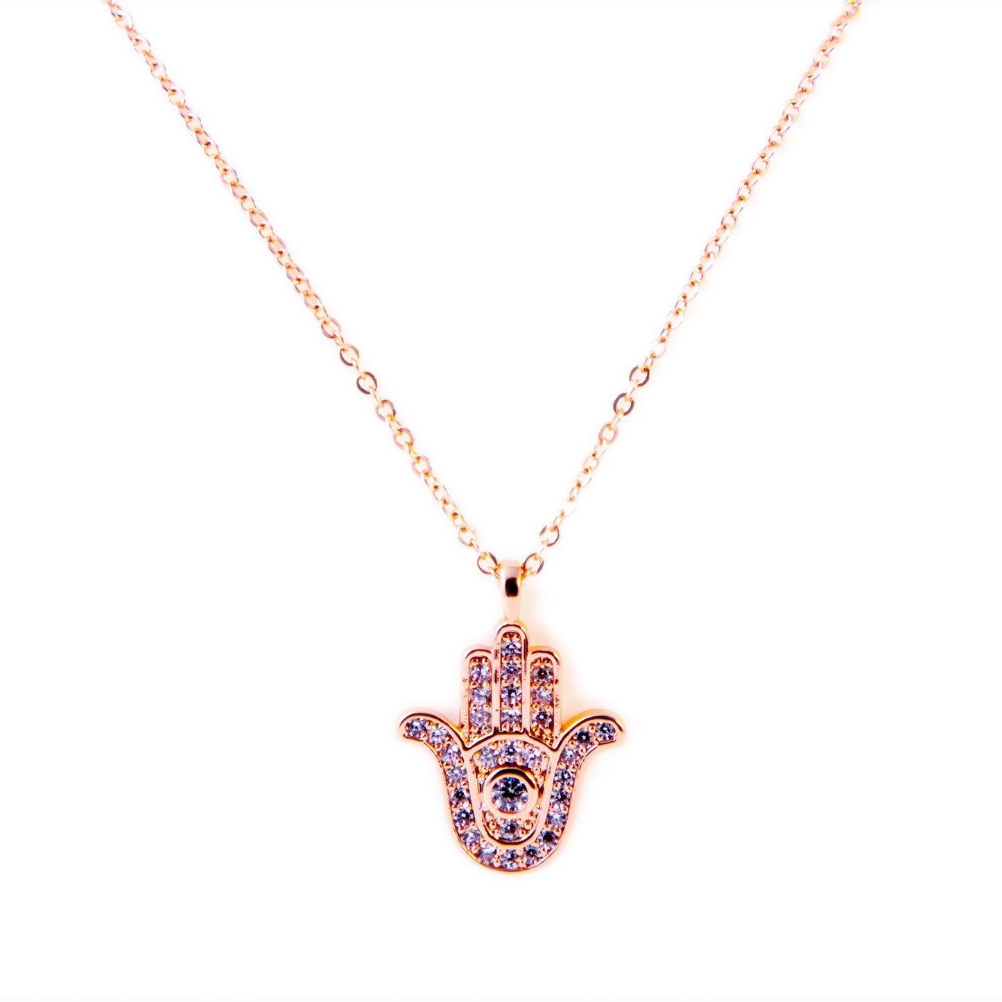The Guardian Palm Necklace-Rose Gold