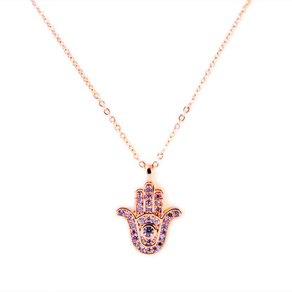 The Guardian Palm Necklace-Rose Gold
