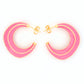 Chic Pink Enamel Hoop Earrings
