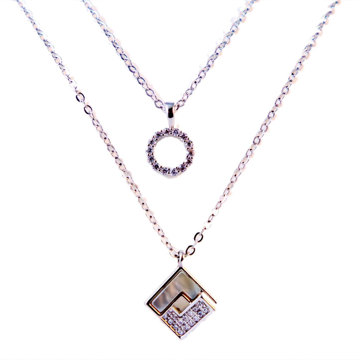 The Lumen Cube Necklace-Silver