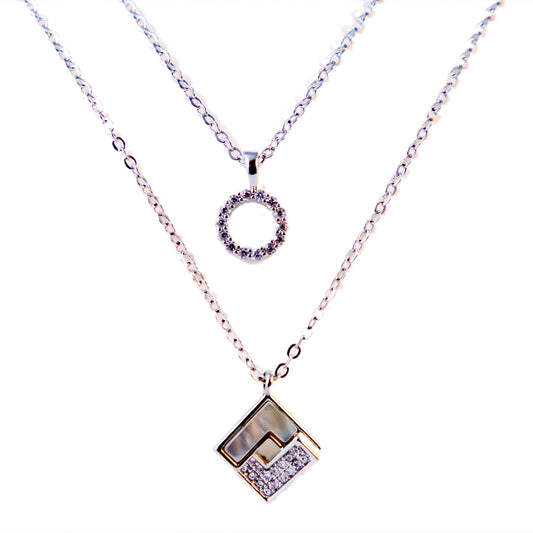 The Lumen Cube Necklace-Silver