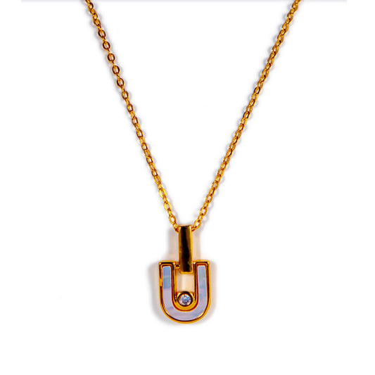 The Orbit Lock Necklace-Gold