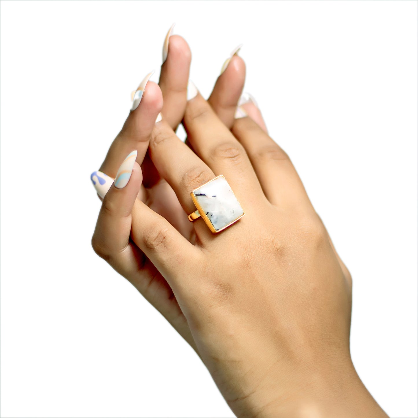 The Moonstone Veil Rings