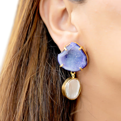 The Gemdrop Radiance Earrings - Deep Indigo
