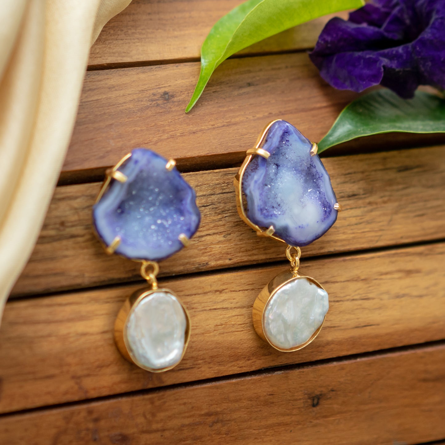 The Gemdrop Radiance Earrings - Deep Indigo