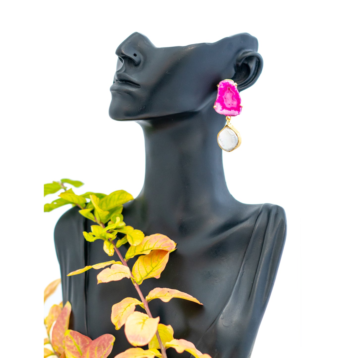 The Gemdrop Radiance Earrings - Hot pink
