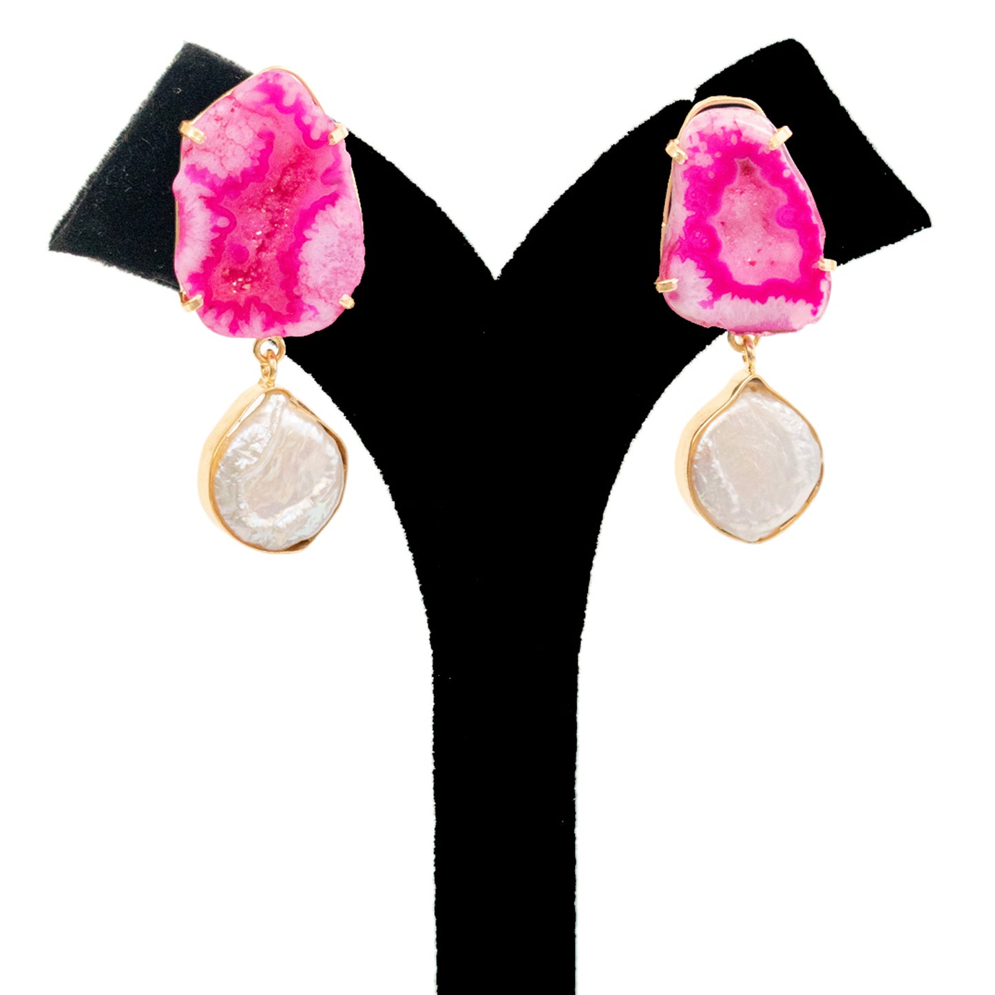 The Gemdrop Radiance Earrings - Hot pink