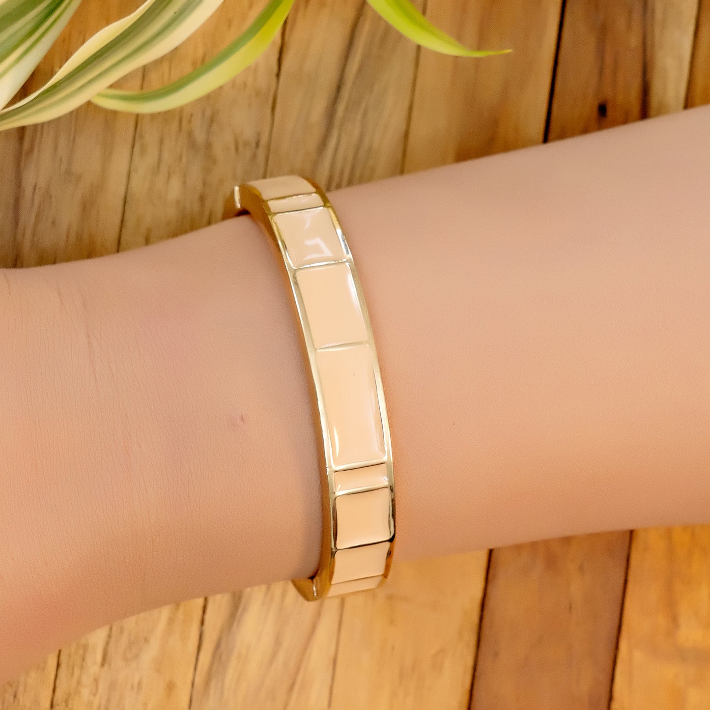The City Tile Bangle-Ivory Cream