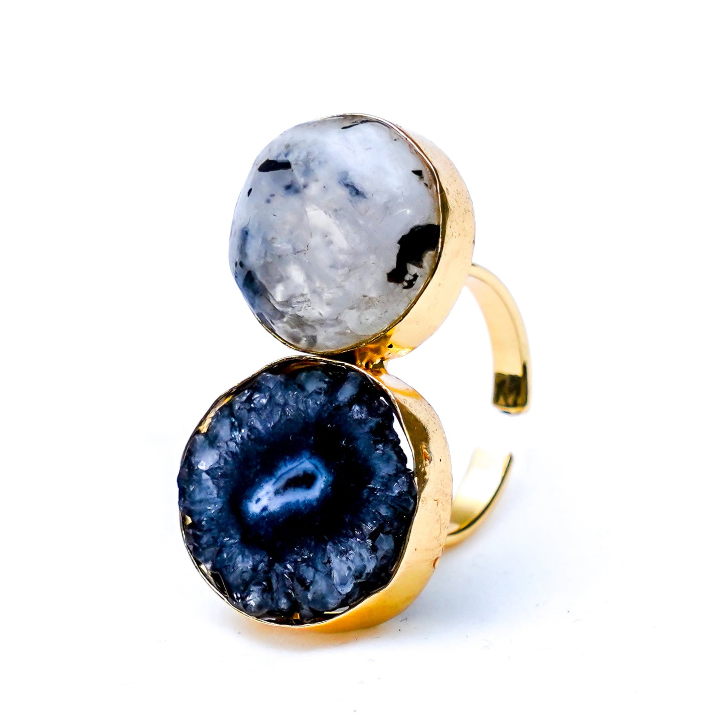 The Celestia Duo Rings- Charcoal & Grey