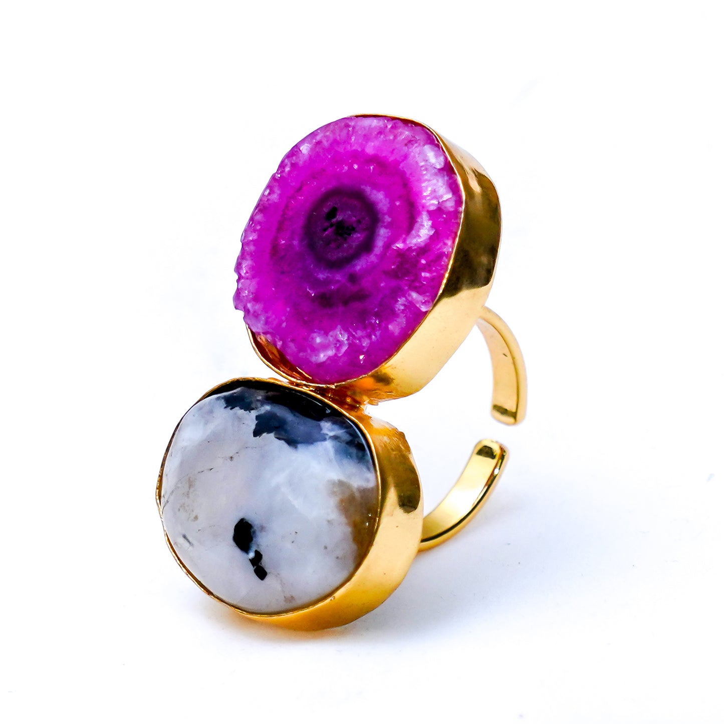 The Celestia Duo Rings - Mageneta & Cream