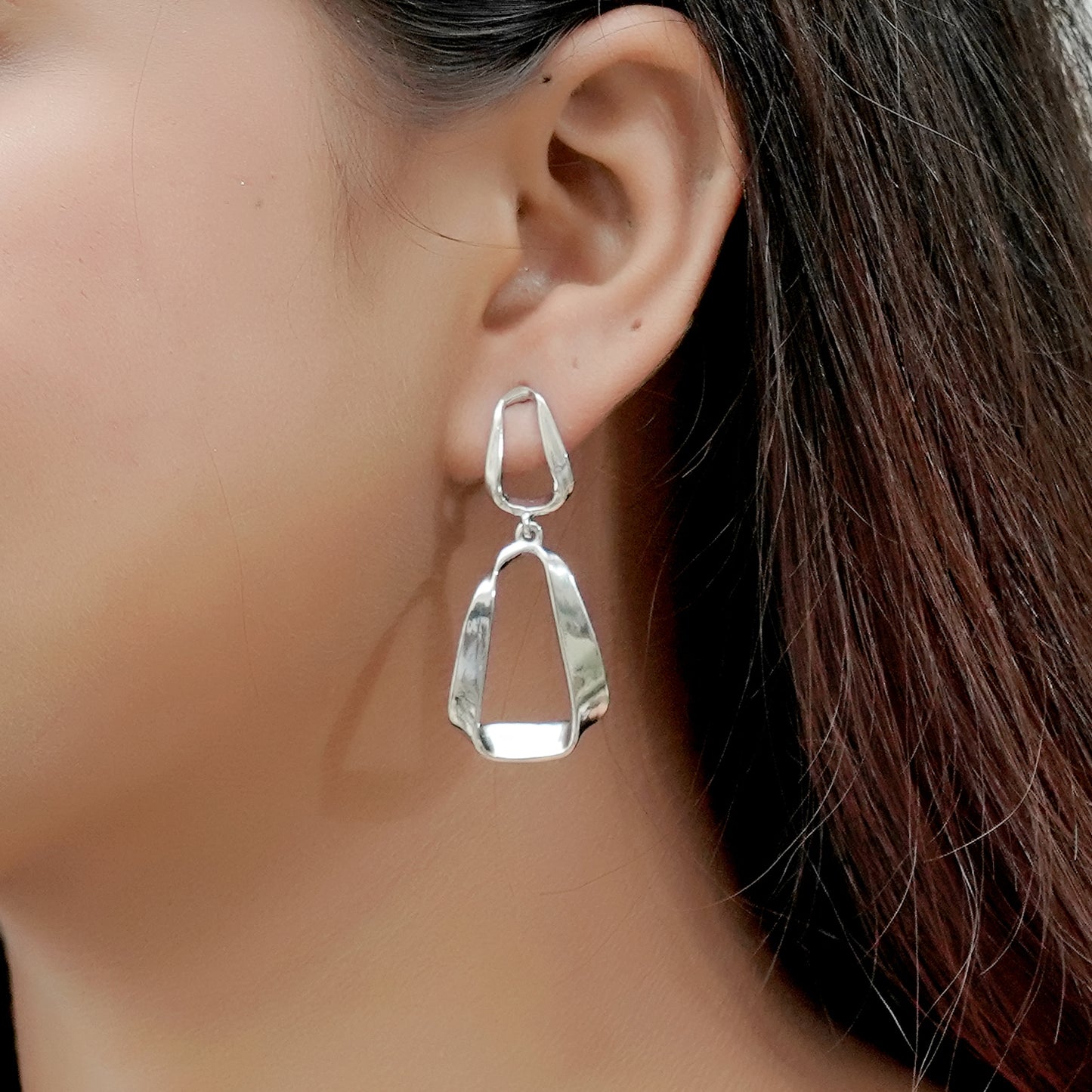 The Nova Frame Earrings - Silver Edition