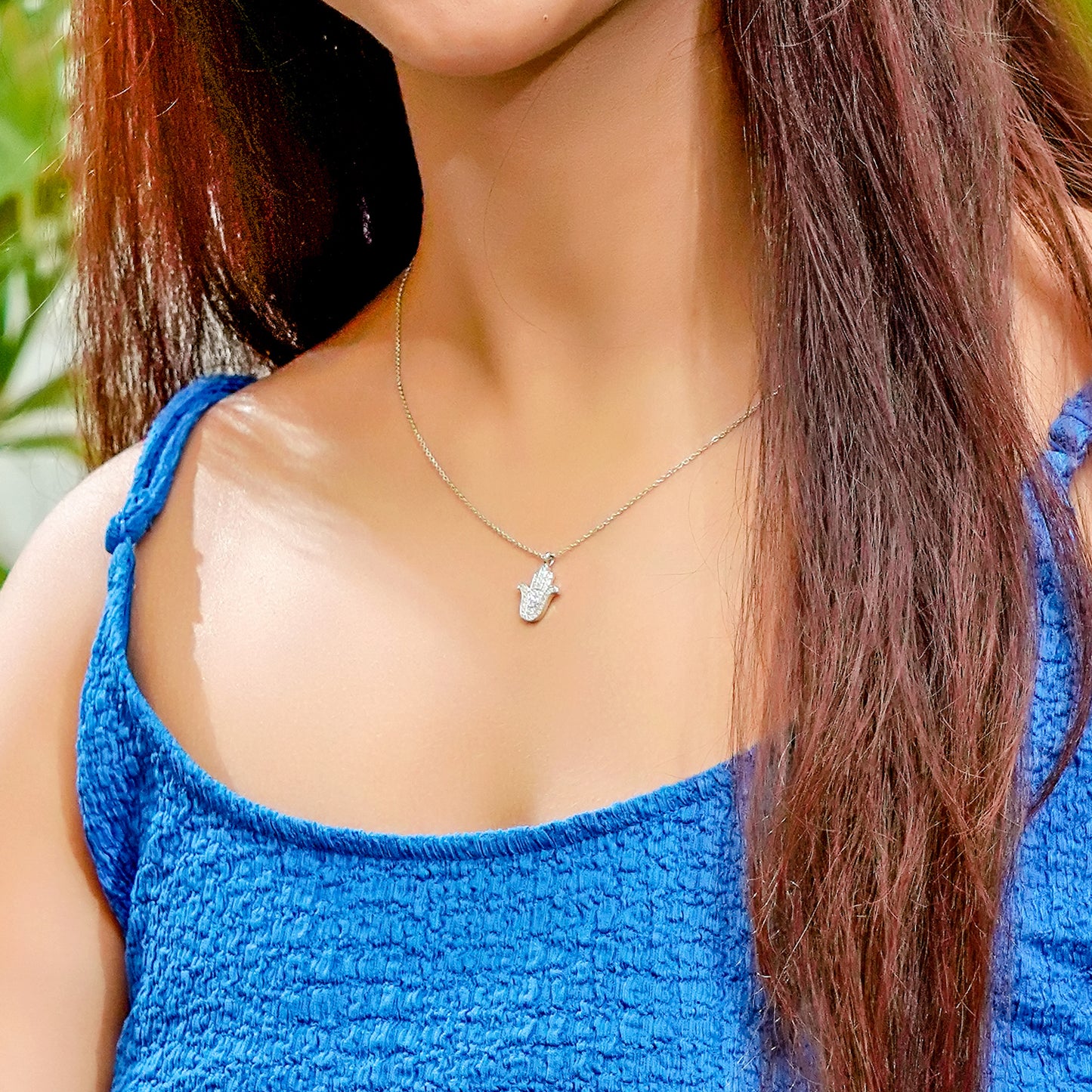 The Guardian Palm Necklace-Silver