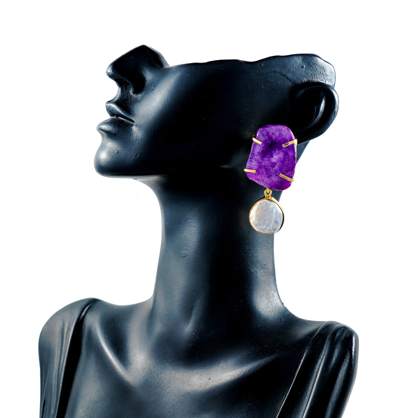 The Gemdrop Radiance Earrings - Purple